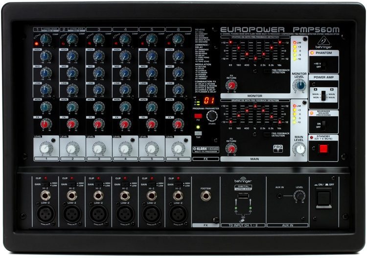 Behringer PMP560M 500W 6 - Channel Powered Mixer