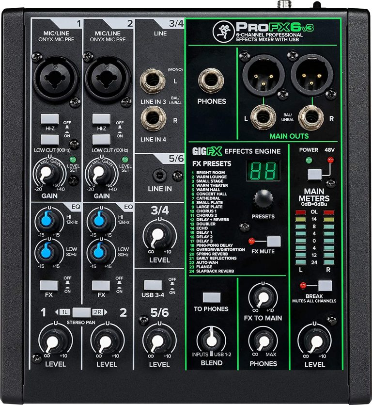 Mackie ProFX6v3 Six Channel Professional Effect Mixer with USB