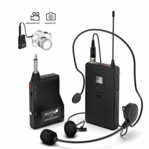 Wireless Microphone System Set With Headset K037B Black