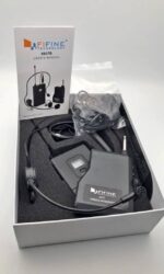 Fifine wireless Microphone System Set With Headset K037B Black