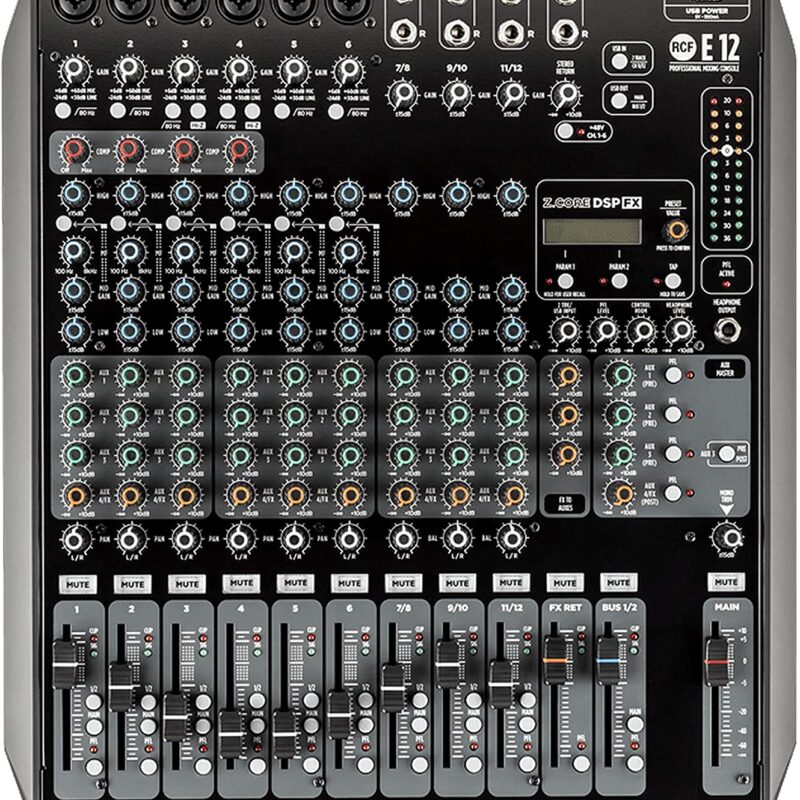E 12- CHANNEL MIXING CONSOLE