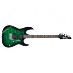 Ibanez GRX70QATEB 6-String Electric Guitar - Transparent Green Burst