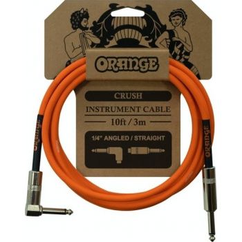 Orange Crush 3 Metre Instrument Cable Angled to Straight