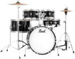 Pearl Roadshow Jr. 5-piece Complete Drum Set with Cymbals - Jet Black