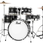 Pearl Roadshow Jr. 5-piece Complete Drum Set with Cymbals - Jet Black