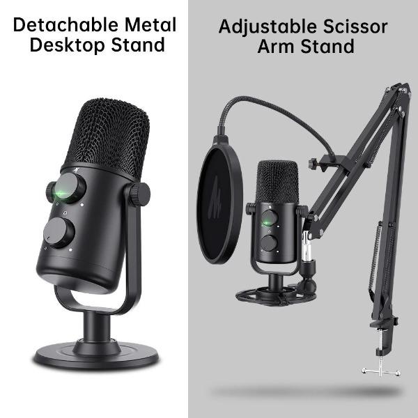 Maono AU-902S USB Podcast Microphone Set with Two Modes Stands