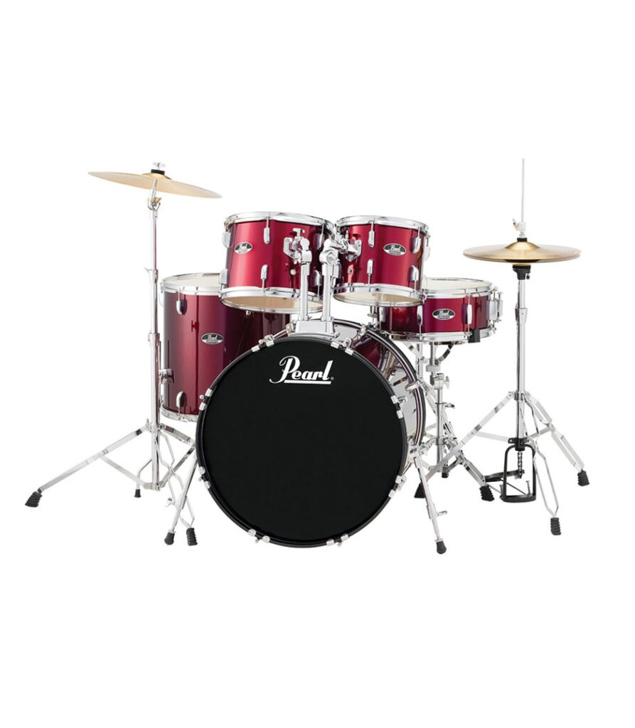 Pearl Road Show 5pc Drum Set 2216B/1008T/1209T/1616F/1455S With Cymbal & Hardware Red Wine