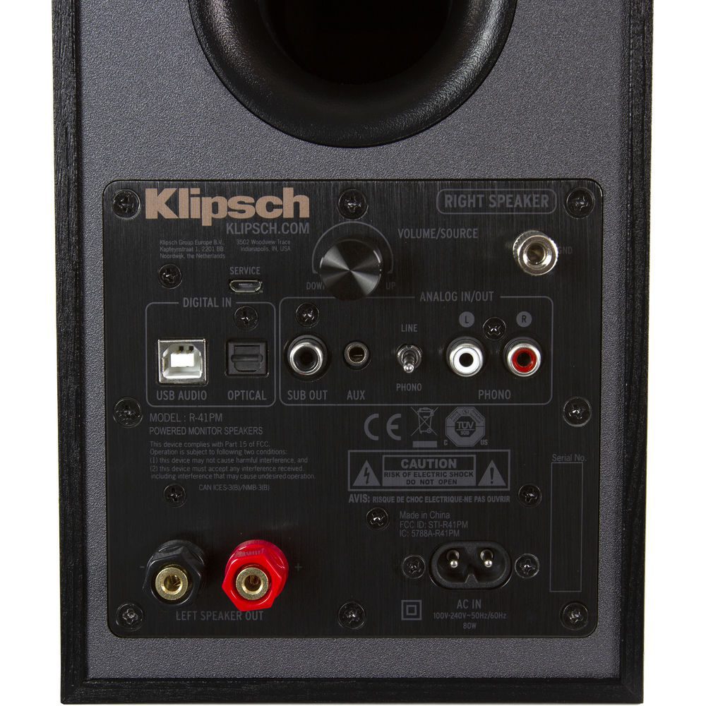 Klipsch R-41PM 2-Way Powered Bluetooth Bookshelf Speakers (Pair)