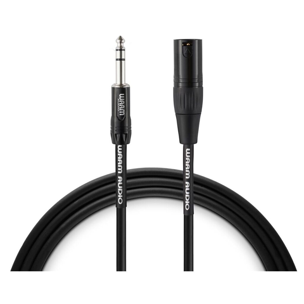 Warm Audio Pro Series Studio & Live XLR Male to TRS Male Cable, 3', Black