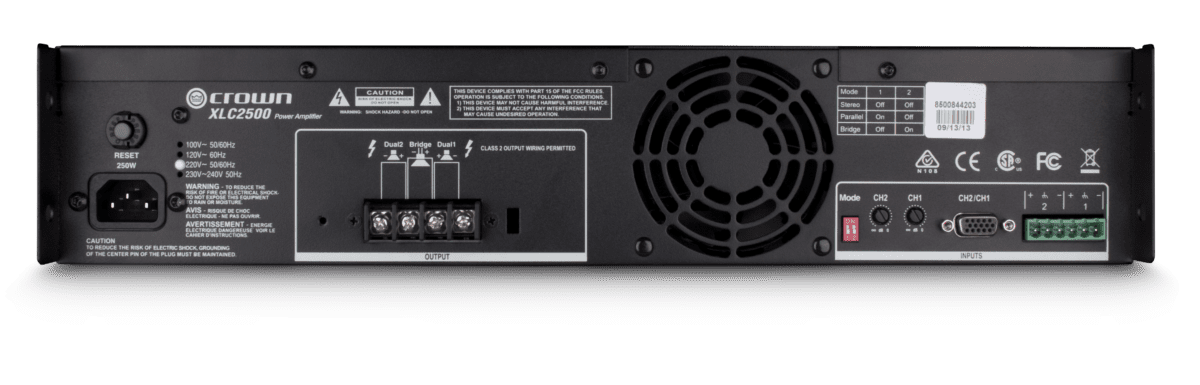 CROWN XLC 2500 Two-channel, 500W @ 4Ω Power Amplifier