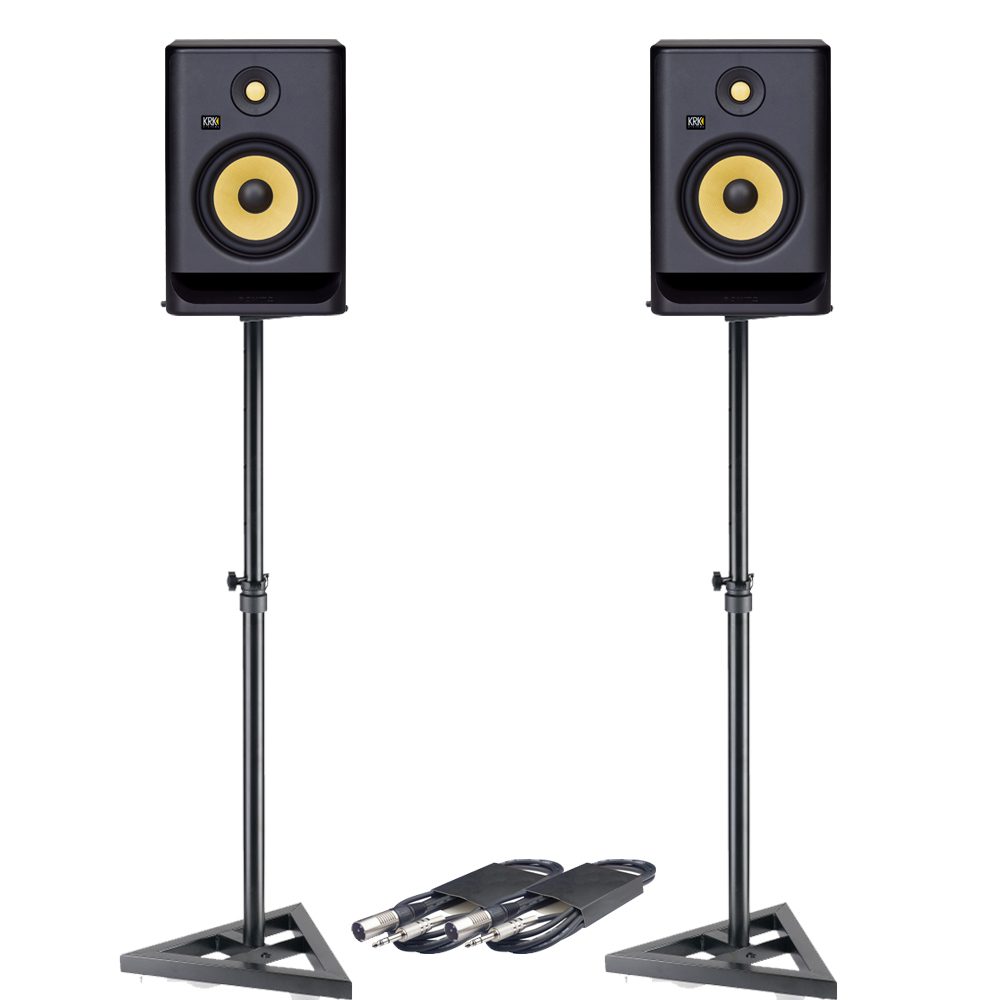 KRK ROKIT RP7 G4 Bundle with monitor Stand and Cables