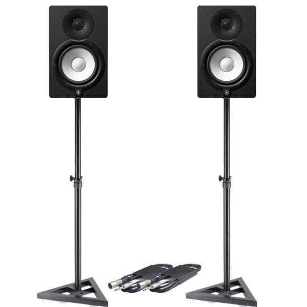Yamaha HS7 Pair (Black) Bundle with Stand and XLR Cable