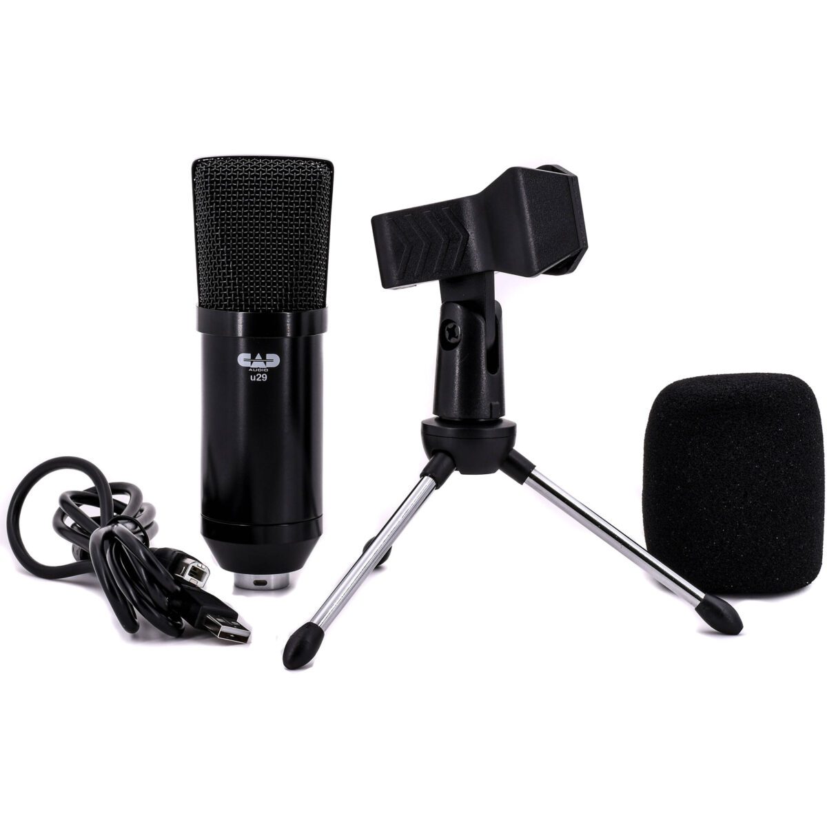 Key Features For Quality, Budget-Conscious Recording Record Straight to Computers over USB Cardioid Polar Pattern Minimizes Room Quality 44.1 kHz/16-Bit Audio Included Tripod Stand & Mounting Clip Included USB Cable & Foam Windscreen