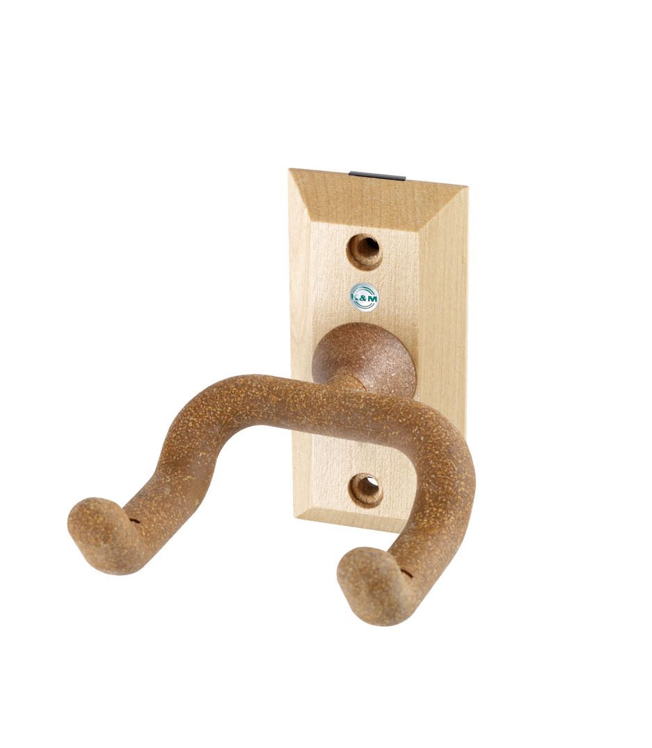 K&M Guitar Wall Mount With Wood Element Cork Colour
