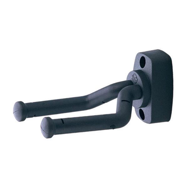 Our best guitar-holder. Screw-mount. Features flexible support arms for various guitar models, covered with non-marring rubber to protect the instrument.