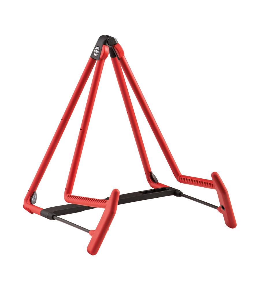 K&M Guitar Stand A Shape Heli 2 Design Red Color