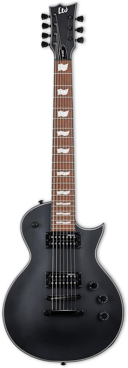 ESP LTD EC-257 7-String Electric Guitar, Black Satin