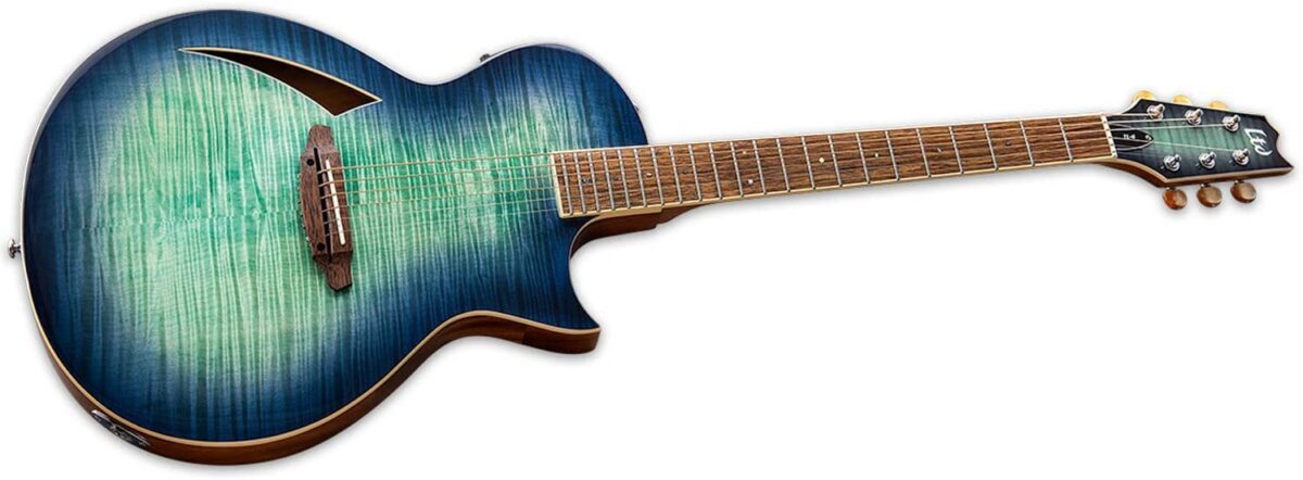 ESP LTD TL-6 Acoustic Electric Thinline Guitar, Aqua Marine Burst