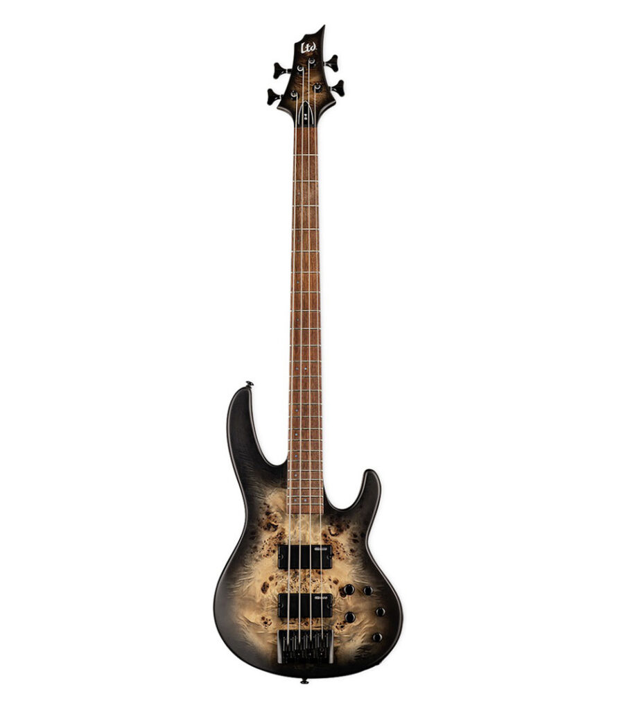 ESP LTD D-4 Bass Guitar - Black Natural Burst Satin