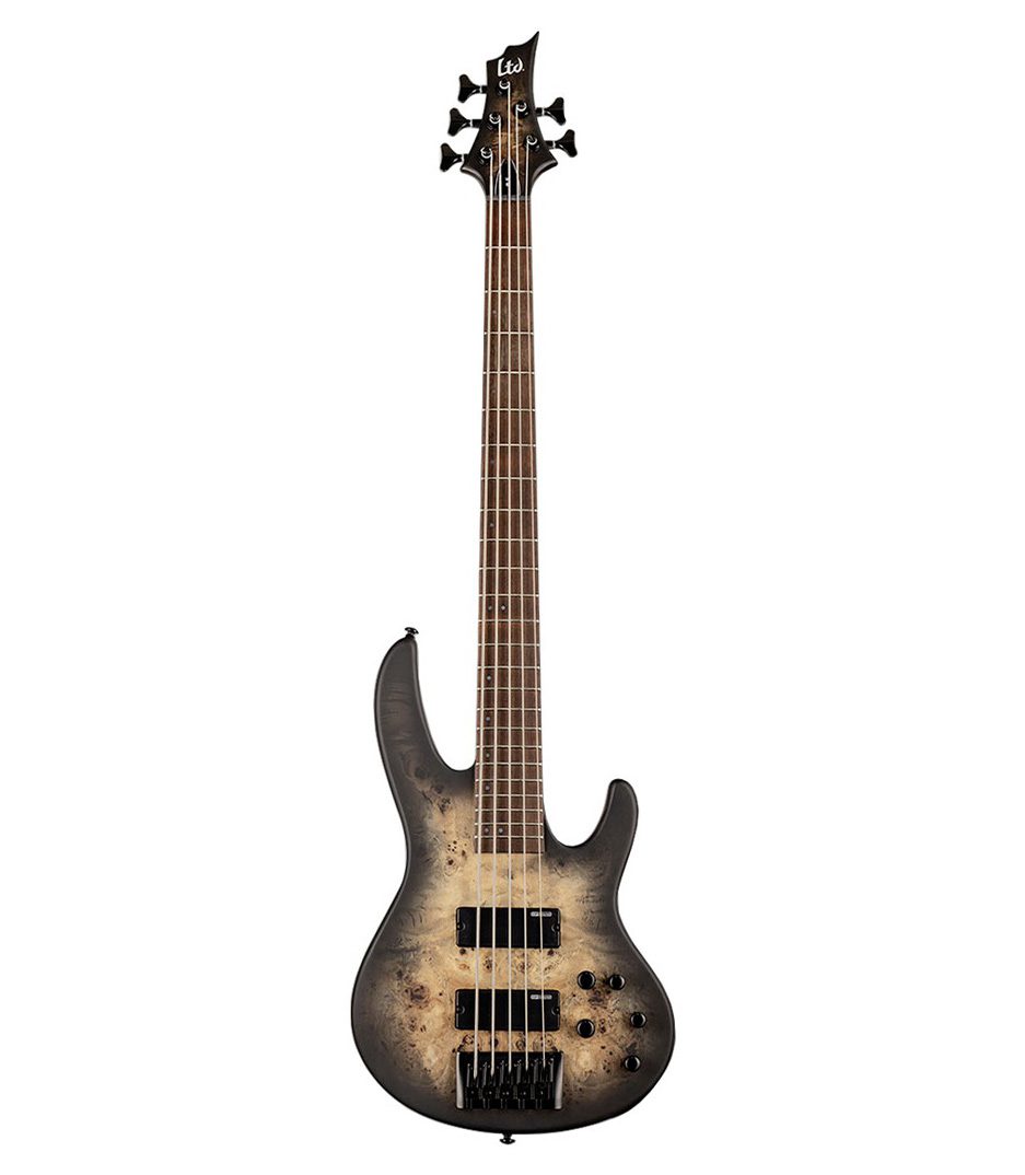 ESP LTD D-5 Bass Guitar - Black Natural Burst Satin
