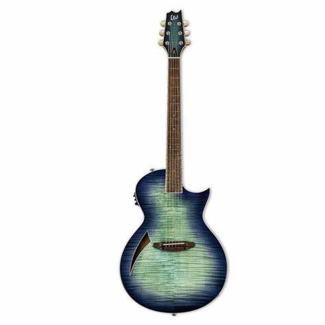 ESP LTD TL-6 Acoustic Electric Thinline Guitar, Aqua Marine Burst