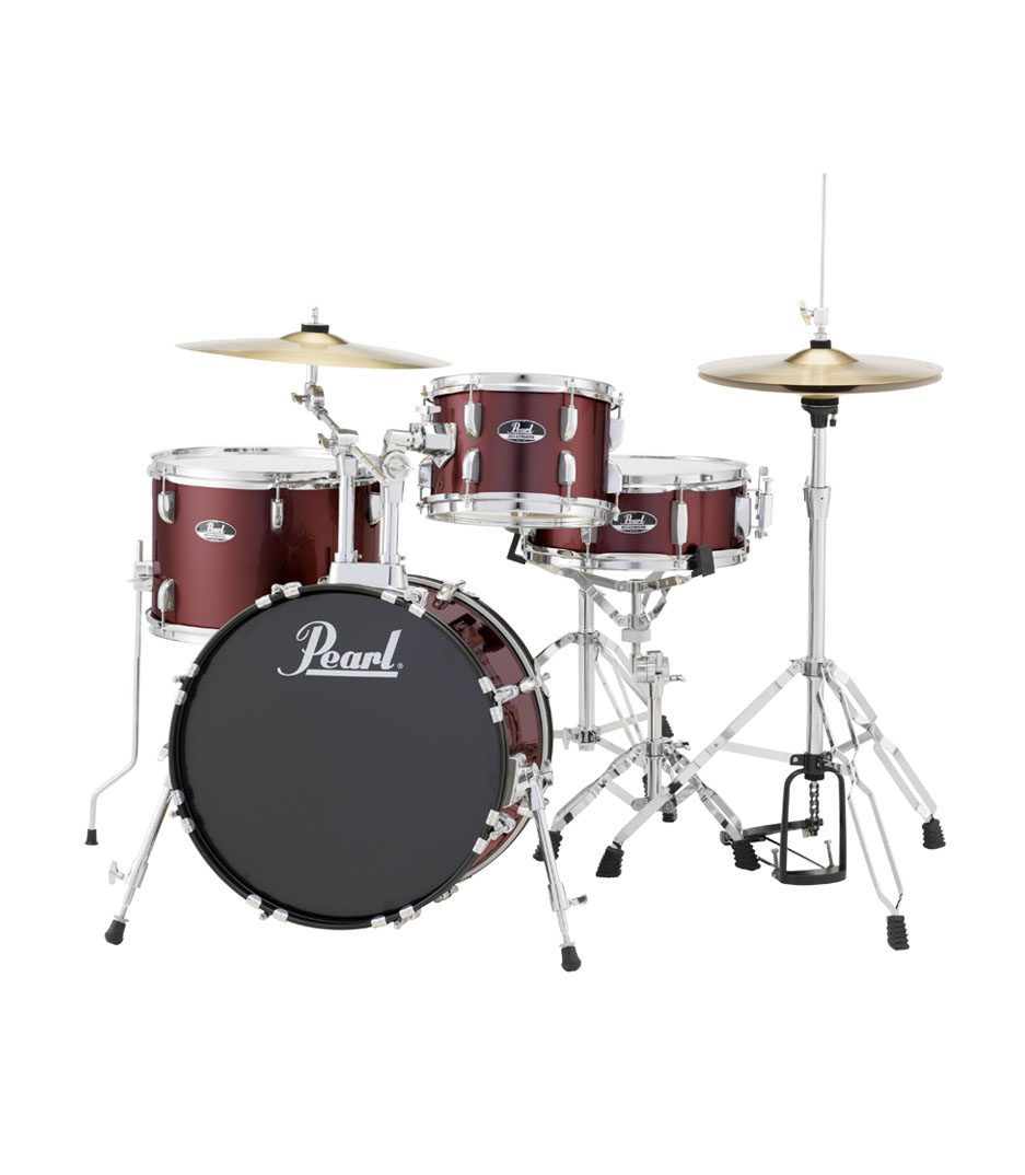 Pearl Road Show 4pc Drum Set 1with Cymbal & Hardware Red Wine