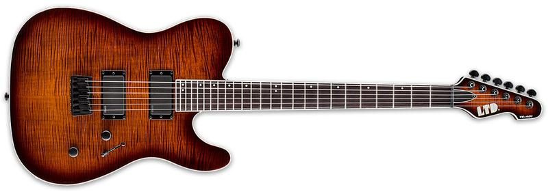 ESP LTD TE-401FM Dark Brown Sunburst Solid-Body Electric Guitar