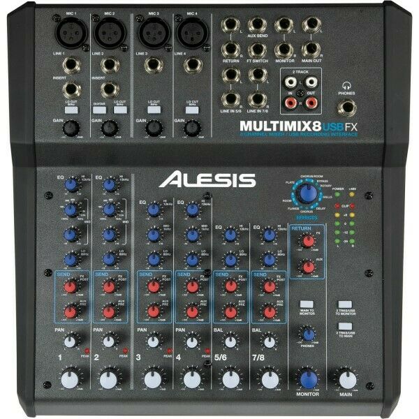 Alesis MultiMix 8 USB FX 8-channel Mixer with Effects and USB Audio Interface