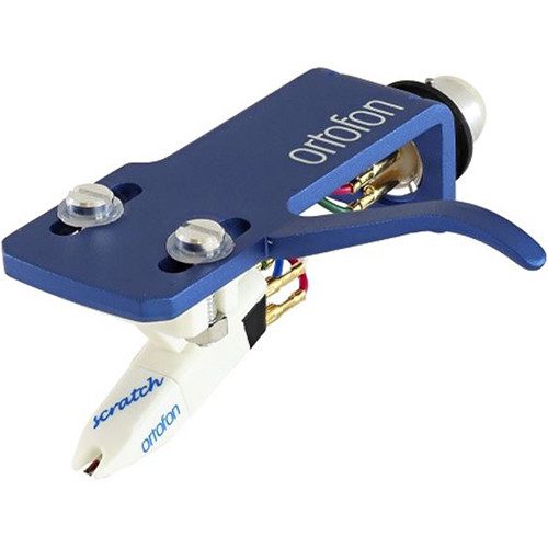 Ortofon OM Scratch White Premounted on Blue SH-4 Headshell (White/Blue)