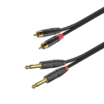RoxTone - GPTC200L15 - 2RCA to 2JK Mono Gold 1.5M