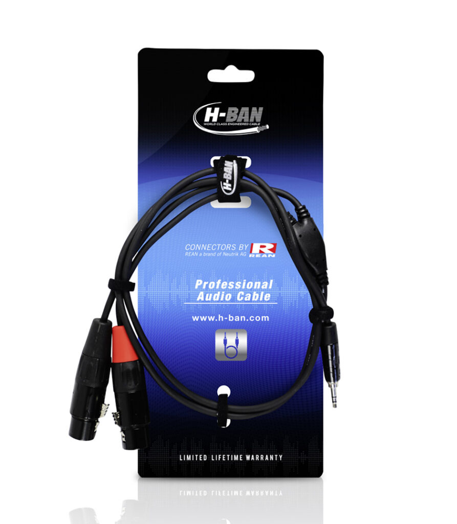 H-Ban MQQ-M1-010 3.5mm - 2x1/4m 1M Audio Cables