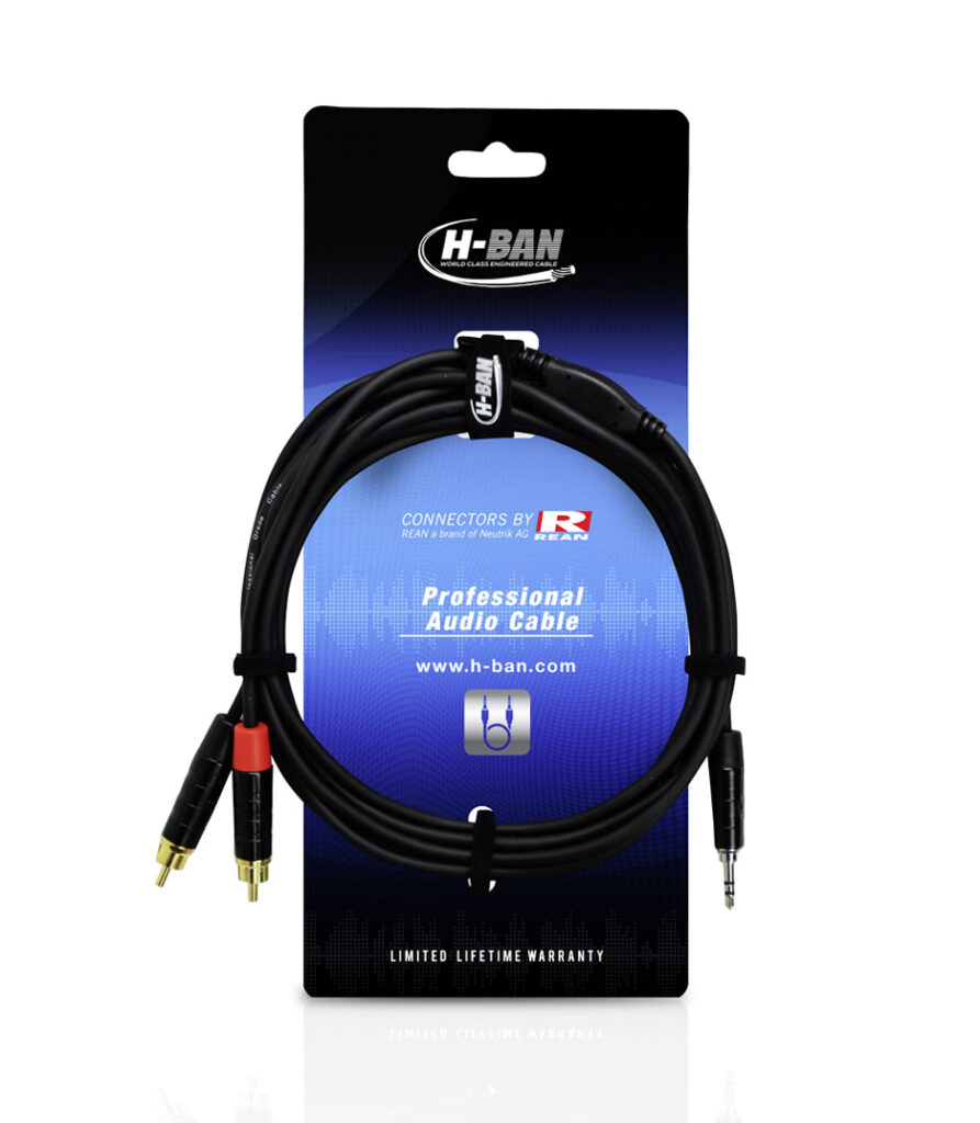 H-Ban MRR-M1-030 3.5mm - 2xRCA 3M Audio Cables