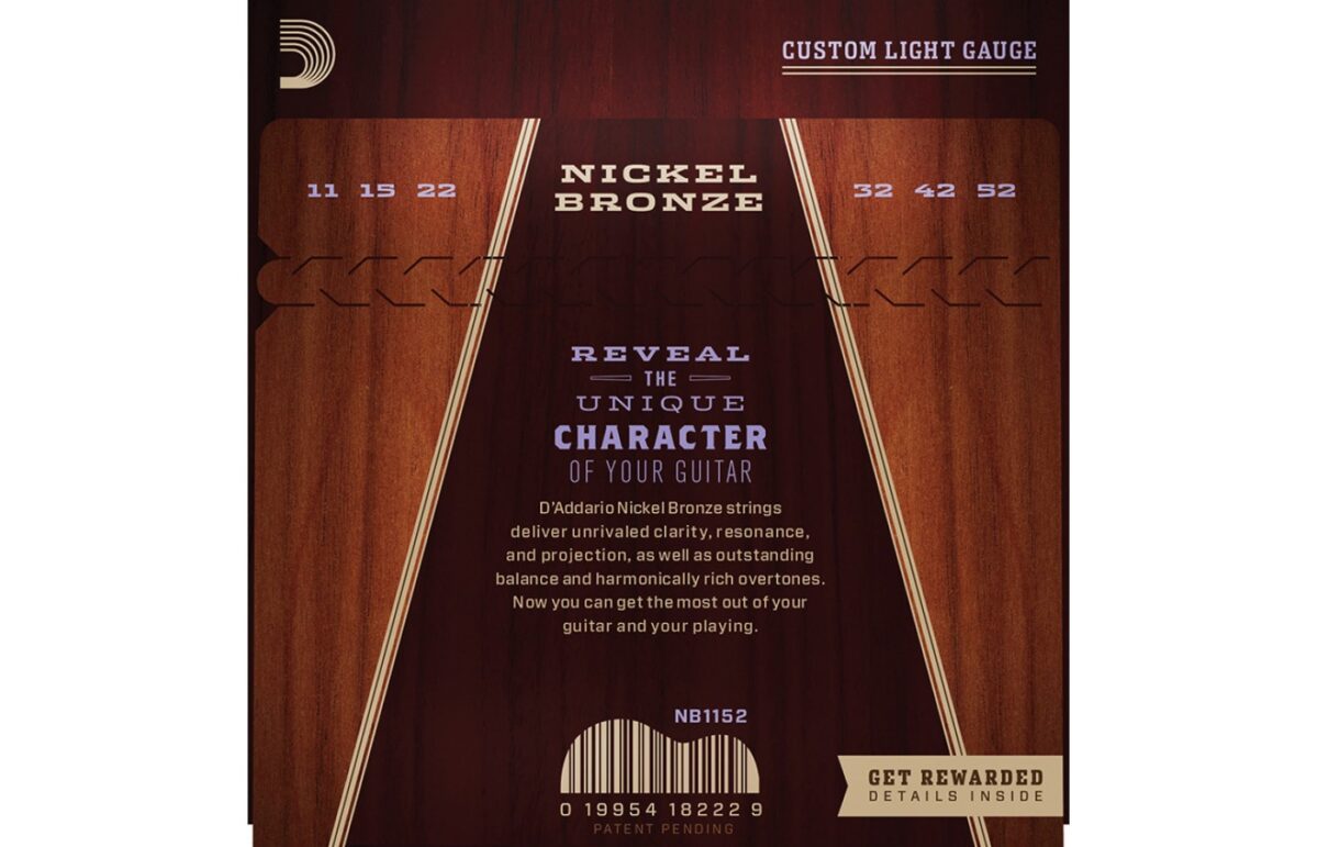 D'addario Nickel Bronze Acoustic Guitar Strings - Light 11-52