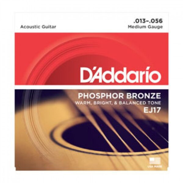 D'addario Acoustic Guitar String Phosphor Bronze Meduim Gauge