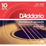 D'addario Acoustic Guitar String Phosphor Bronze Meduim Gauge - 10 Set Value