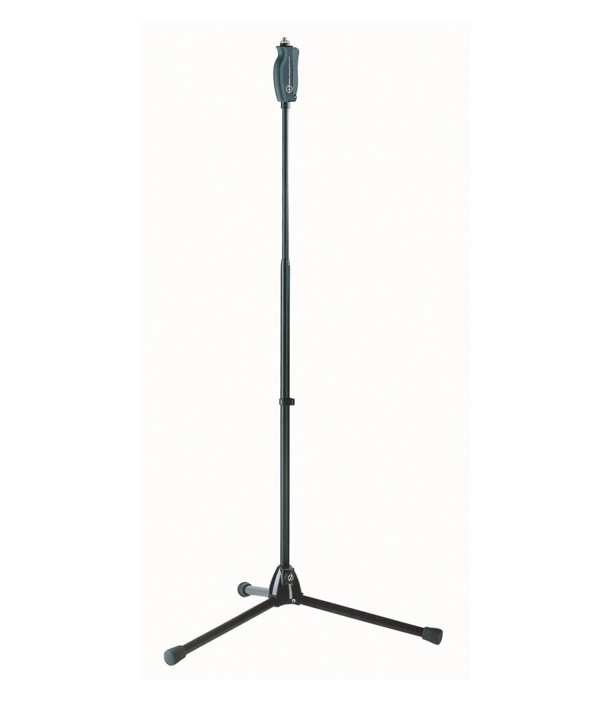 K&M One-Hand Straight Microphone Stand With Tripod Base
