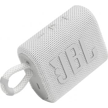 JBL Go 3 Portable Waterproof Wireless Speaker- White