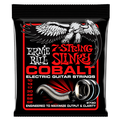 Ernie Ball Skinny Top Heavy Bottom Slinky Cobalt 7-String Electric Guitar Strings - 10-62 Gauge - P02730