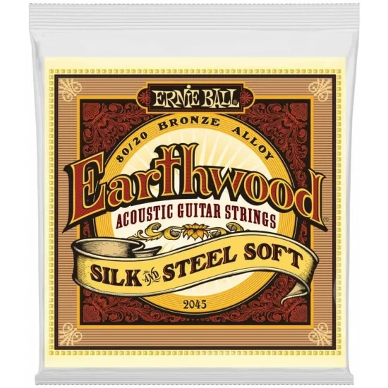 Ernie Ball P02045 Earthwood Extra Light 80/20 Bronze Acoustic Guitar Strings- 10-50 Gauge