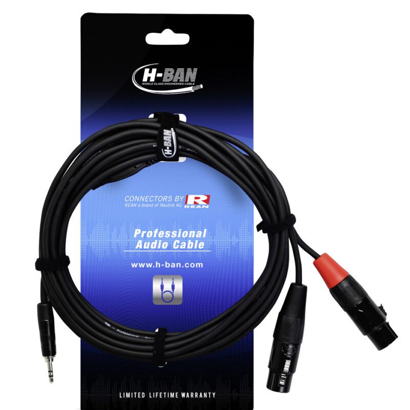 H-BAN MX3-M1-050 Stereo Mini Jack - 2xBalanced XLR Female Adapter Cable 5 Meters