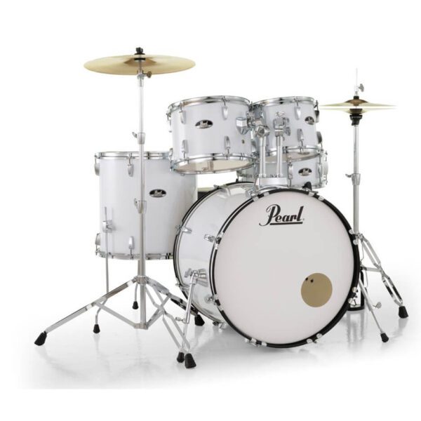 Pearl Road Show 5pc Drum Set With Cymbal & Hardware Pure White Finish
