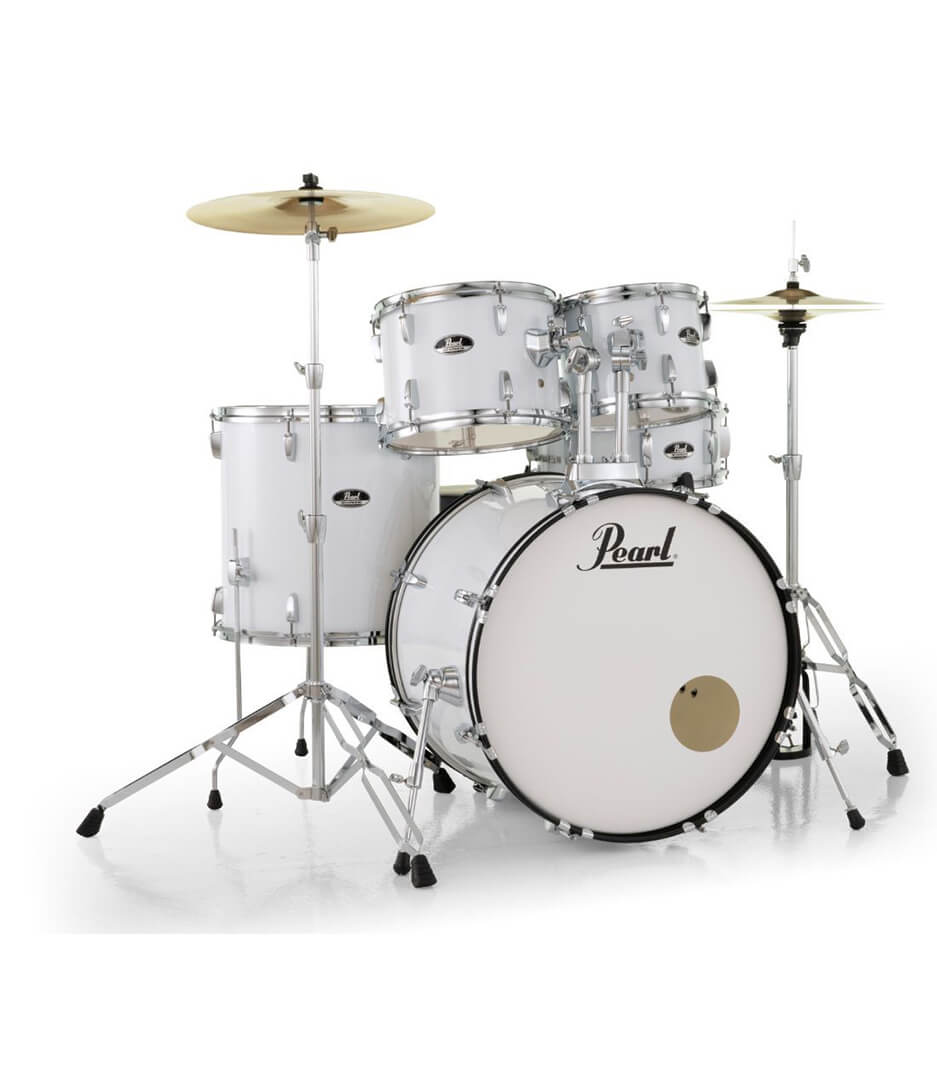 Pearl Road Show 5pc Drum Set With Cymbal & Hardware Pure White Finish