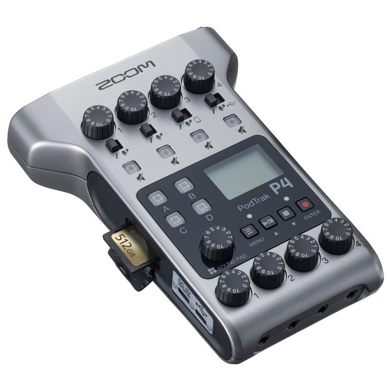Zoom PodTrak P4 4-input Ultimate Recorder for Podcasting