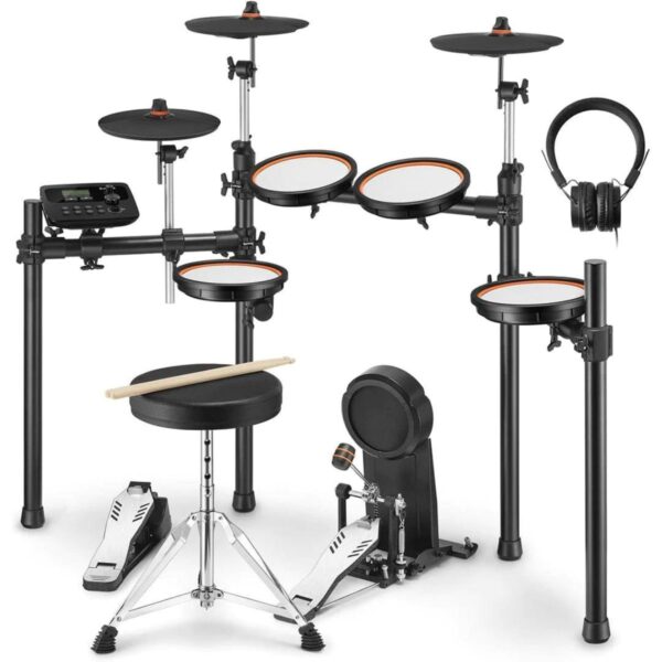 Donner DED-100 5 Drums 3 Cymbals with Headphone/ Drum/ Stick/ Throne