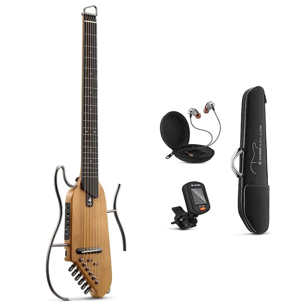 Donner HUSH-I Acoustic-Electric Guitar Kit for Travel Silent Practice-Maple
