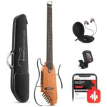 Donner HUSH-I Acoustic-Electric Guitar Kit for Travel Silent Practice-Mahagany