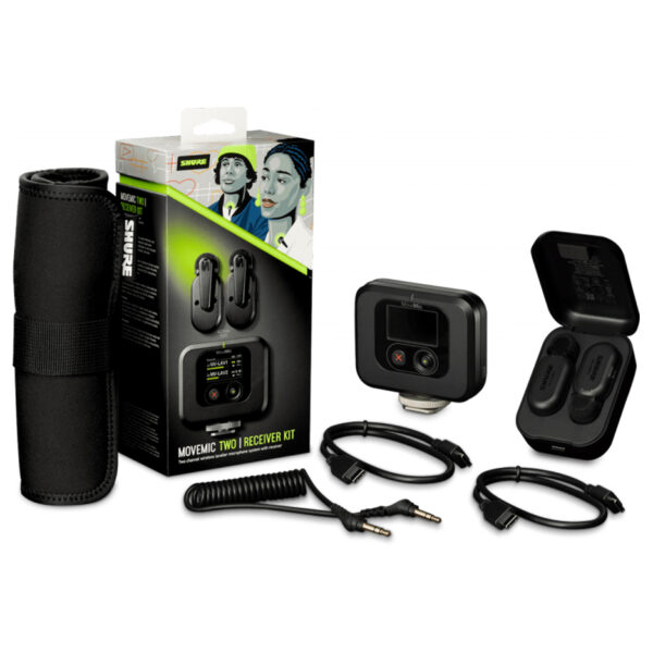 Shure MoveMic Two Receiver Kit 2-Person Clip-On Wireless Microphone System for Mobile Devices and Cameras