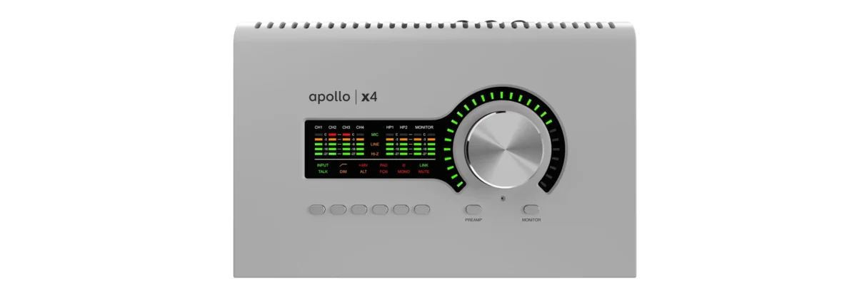 Apollo x4 G2 Audio Interface with ultra-low latency and premium sound quality, available in Dubai audio store for professional music production.