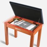 Donner EC2088 Piano Bench Stool with Music Storage Wooden Color - Image 2