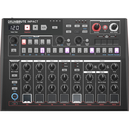 Arturia DrumBrute Impact Special Edition Noir Analog Drum Machine (Black) Arturia DrumBrute Impact Special Edition Noir Analog Drum Machine (Black) - Image 1
